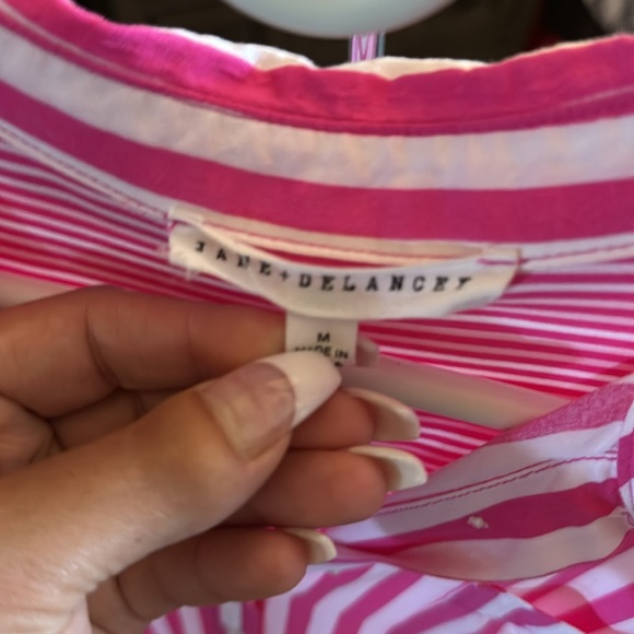 Pink striped button up - Picture 2 of 4